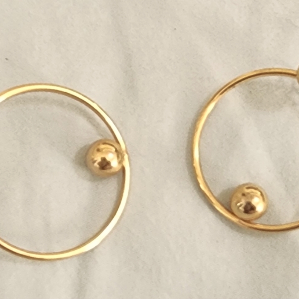 Elegant Gold Colored Hoop Earrings